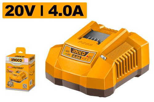 INGCO FCLI20411 20V 4A Fast Li-Ion Battery Charger for P20S Series 220-240V Input Color Box