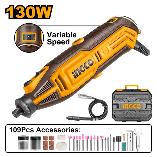 INGCO MG13328 Mini Grinder 130W with 109 accessories and BMC carry case