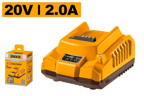 INGCO FCLI2001 20V 2A Li-Ion Battery Charger for P20S Series 220-240V Input Color Box