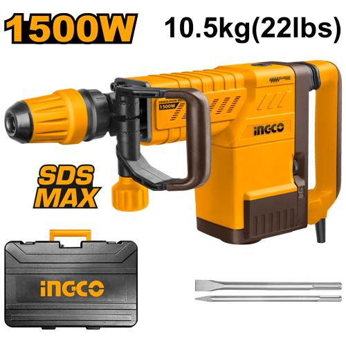 INGCO PDB15006 1500W 10.5kg SDS Max Demolition Breaker with Anti-Vibration and BMC Case